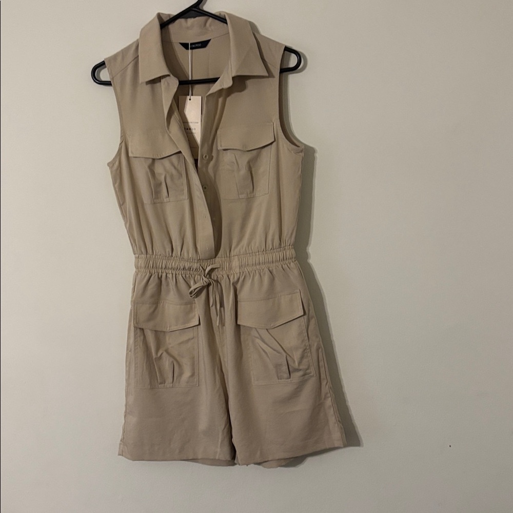 Sleeveless Tan Jumpsuit